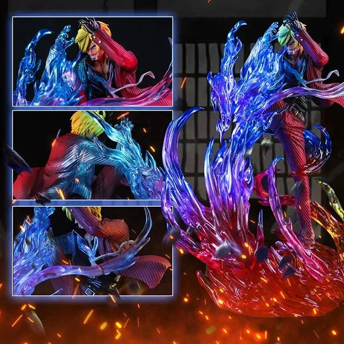 Sanji Ifrit Jambe Blue & Red Flames JacksDo PVC