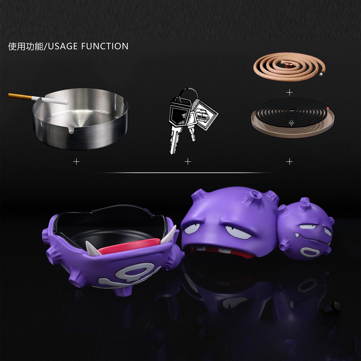 Weezing Pokemon Statue IRON Studio Resin