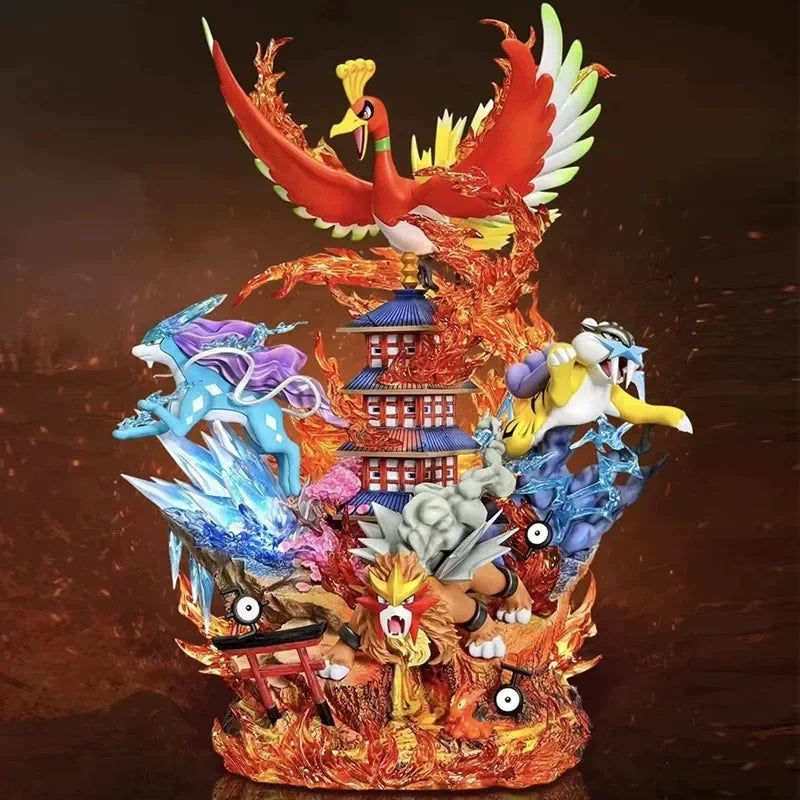 Pokemon Ho oH x Three Sacred Raikou Entei Suicune PPAP Studio PVC