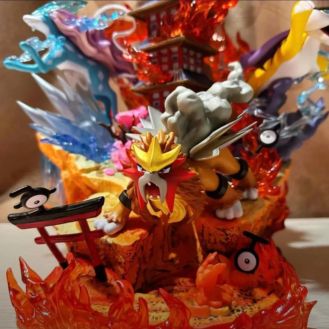 Pokemon Ho oH x Three Sacred Raikou Entei Suicune PPAP Studio PVC