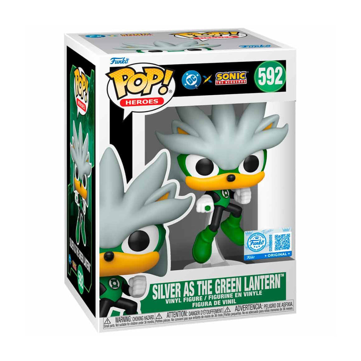 Funko Pop Silver As The Green Lantern Exclusive Sonic the Hedgehog DC Comics #592