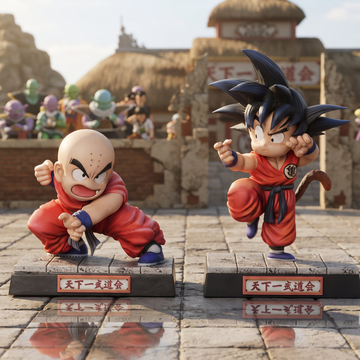 Figuras Goku e Krillin Crianças Tenkaichi Budokai Dragon Ball JW Studio PVC