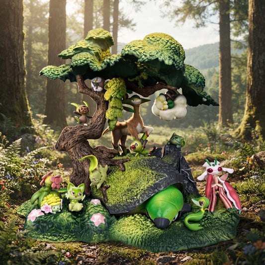 Grass Type Forest Diorama Pokémon Torterra Virizion Shaymin PC House PVC Figure