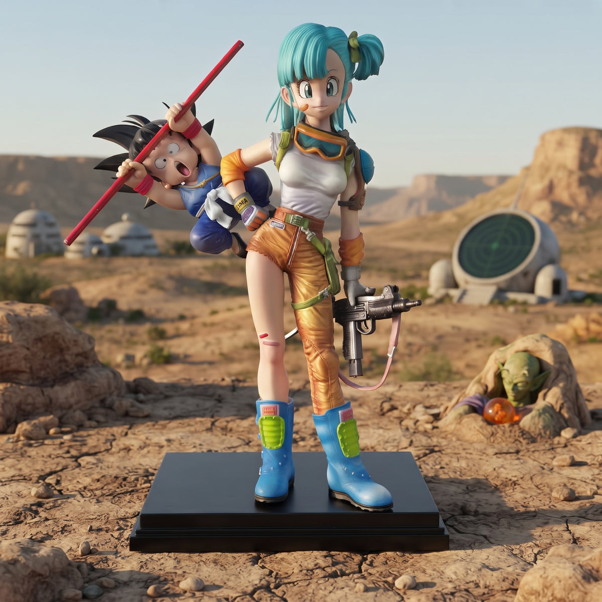 Figura Bulma y Kid Goku Adventure 40th Anniversary Dragon Ball Infinite Studio PVC
