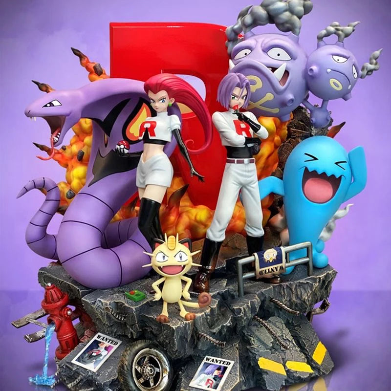 Diorama Team Rocket Jessie James Meowth Pokémon EGG Studio PVC