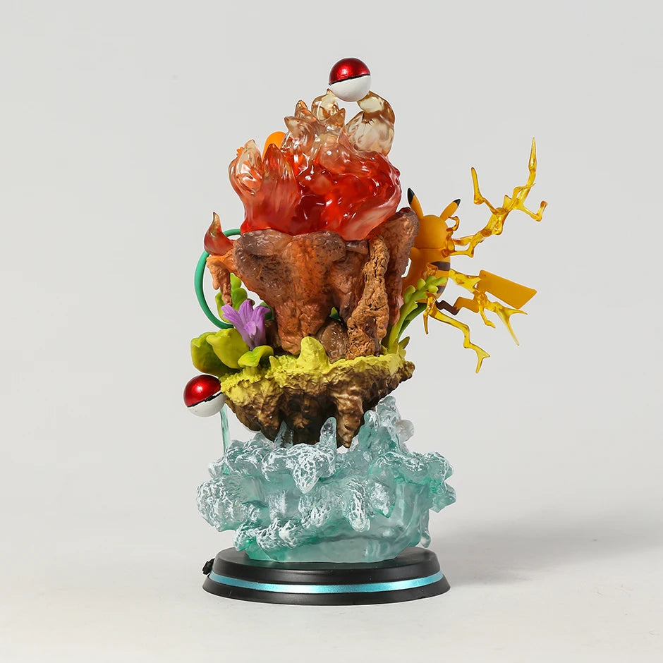 Diorama Pokémon First Edition Evolution Pikachu, Charmander, Bulbasau, Squirtle MFC Studio PVC