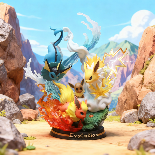 Figura Diorama Pokemon Evolution Eevee Flareon Vaporeon Jolteon - Pokémon