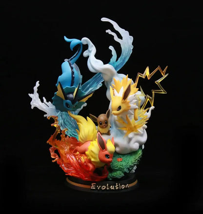 Diorama Pokemon Evolution Eevee Flareon Vaporeon Jolteon