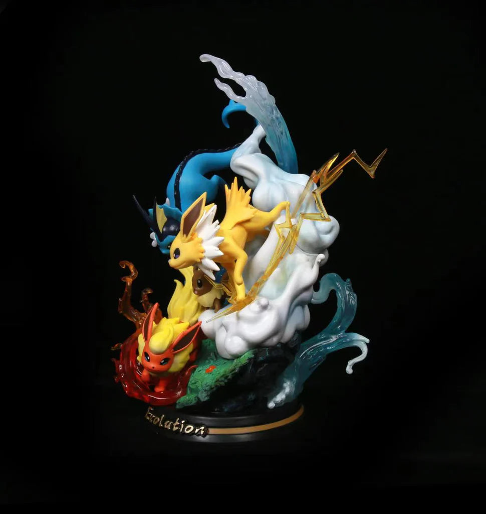 Diorama Pokemon Evolution Eevee Flareon Vaporeon Jolteon