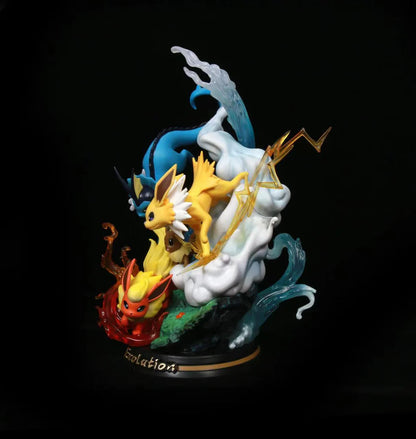 Diorama Pokemon Evolution Eevee Flareon Vaporeon Jolteon