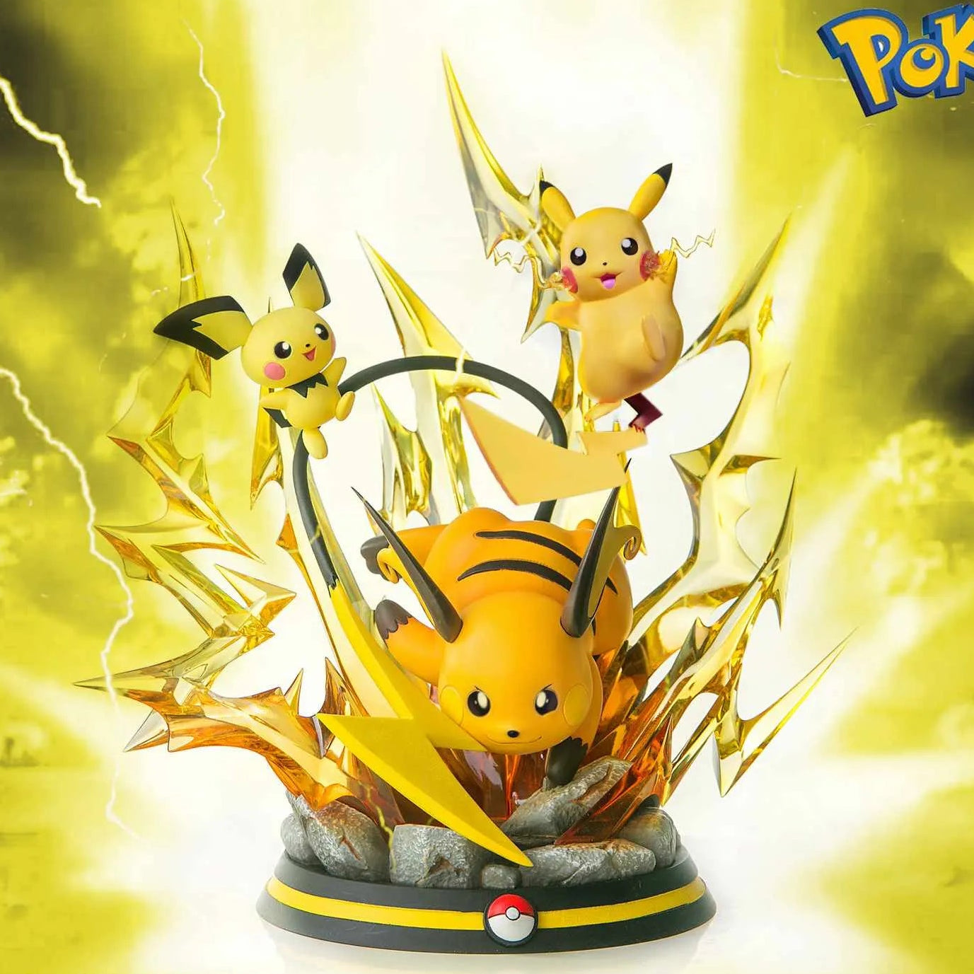 Pokemon Evolution Raichu Thunder Attack x Pikachu & Pichu Miman Studio PVC