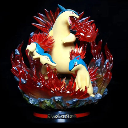 Pokemon Evolution Typhlosion, Quilava & Cindaquil Rueda Fuego EGG Studio PVC