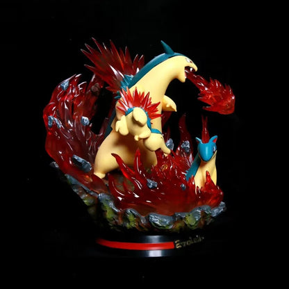 Pokemon Evolution Typhlosion, Quilava & Cindaquil Rueda Fuego EGG Studio PVC