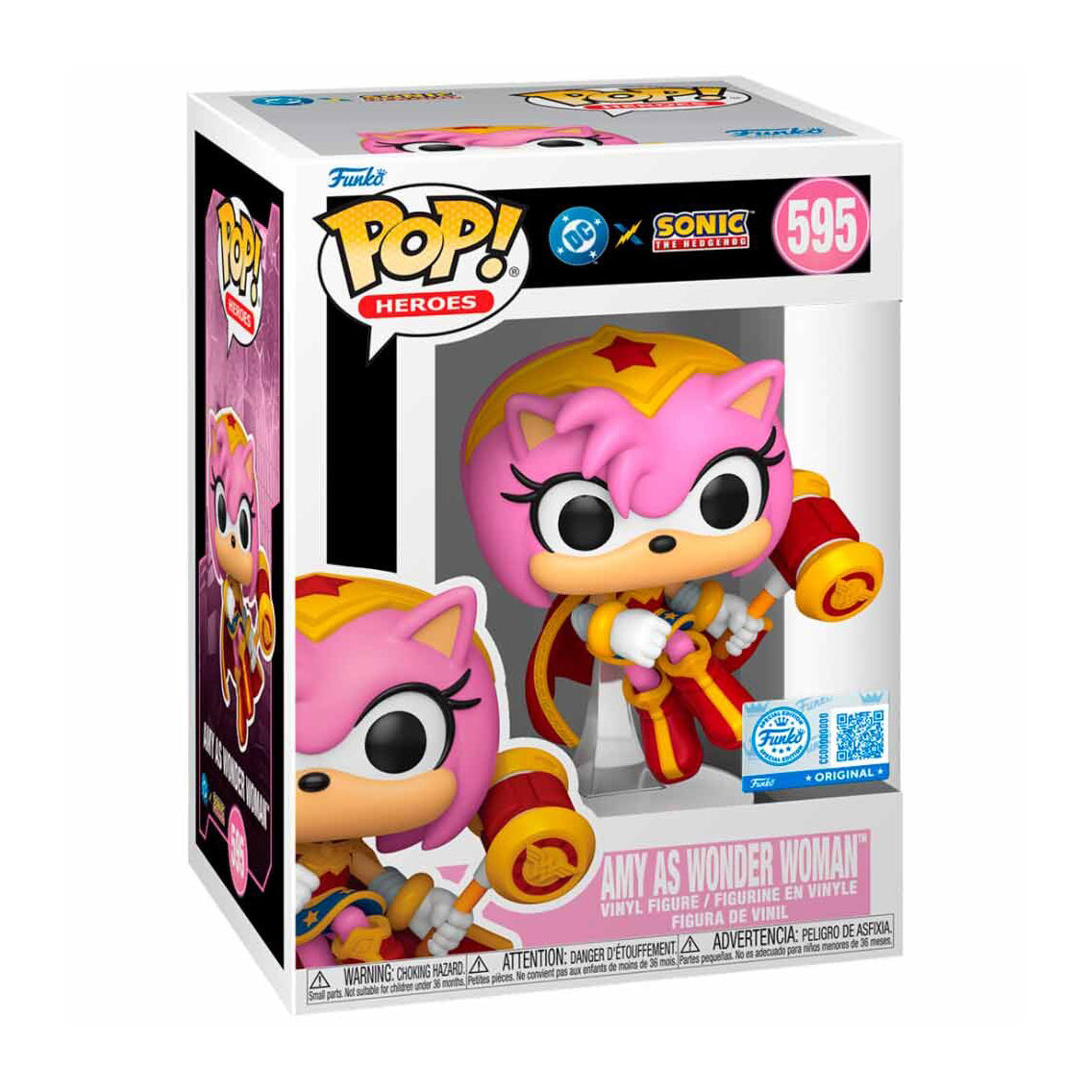 Funko Pop Amy As Wonder Woman Exclusive Sonic the Hedgehog DC Comics #595